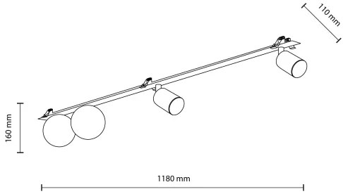 Spot încastrat VOX 2xG9/8W/230V + 2xGU10/10W negru