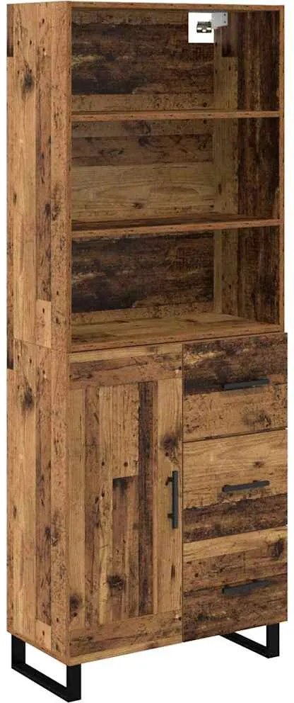 vidaXL Bufet cu sertar Lemn vechi 69,5 x 34 x 180 cm Lemn compozit