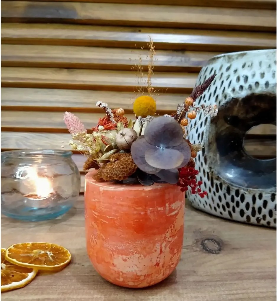 Ghiveci decorativ cu flori artificiale, homs seria A620,17x5.5x9 cm,30356