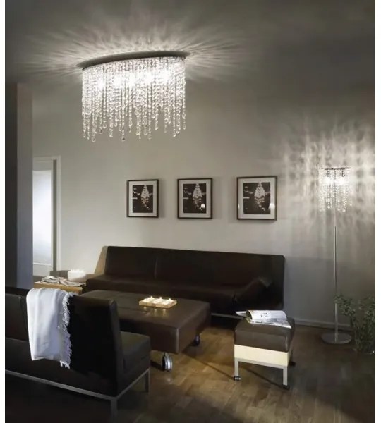 Ideal Lux - Plafonieră cu cristale RAIN 3xE14/40W/230V crom lucios