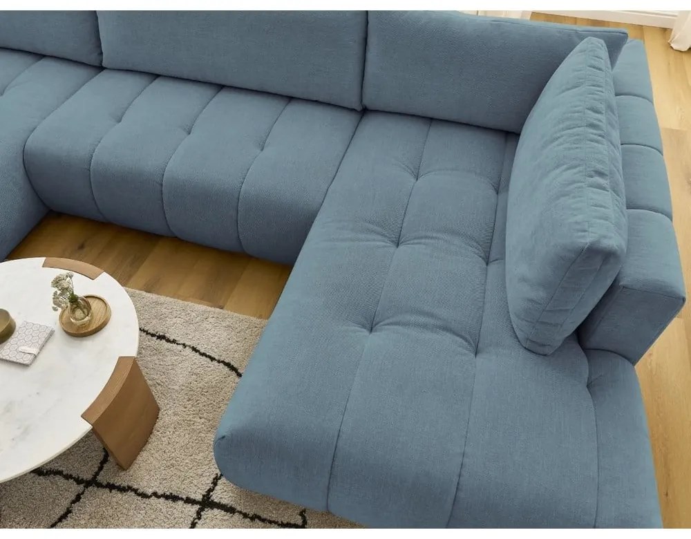 Colțar albastru extensibil/cu spațiu de depozitare (cu colț pe partea dreaptă/în formă de "U") Fuji – Bobochic Paris