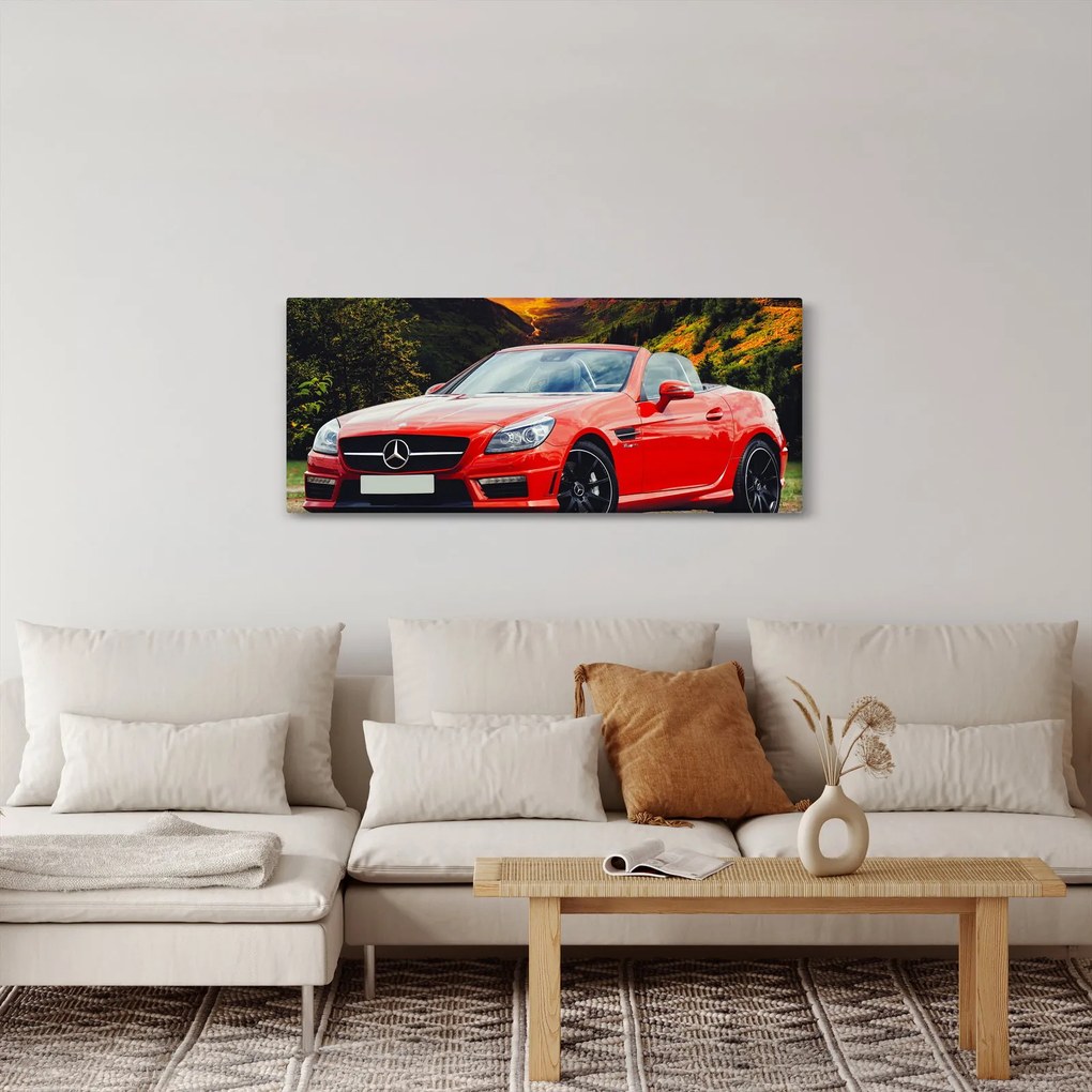Tablou - Mercedes roșu (120x50 cm)