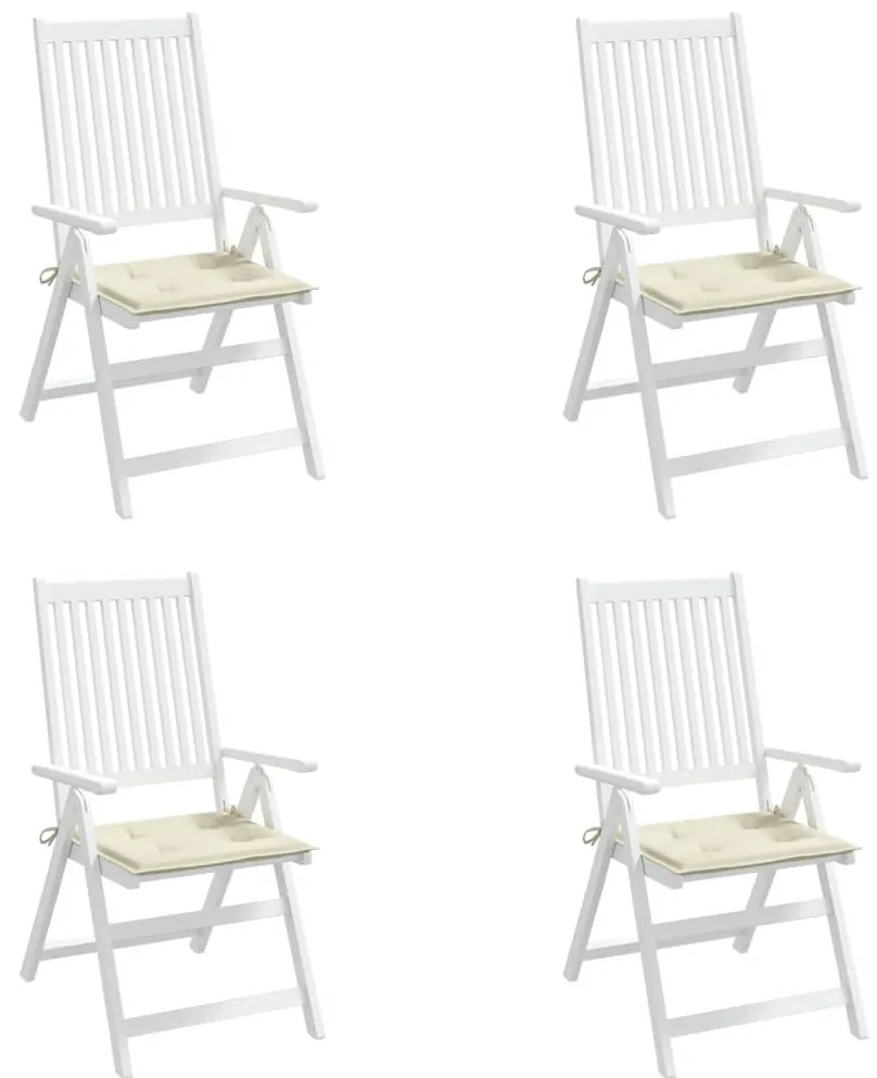Perne scaun de gradina, 4 buc., crem, 50x50x3 cm, textil 4, Crem, 50 x 50 x 3 cm
