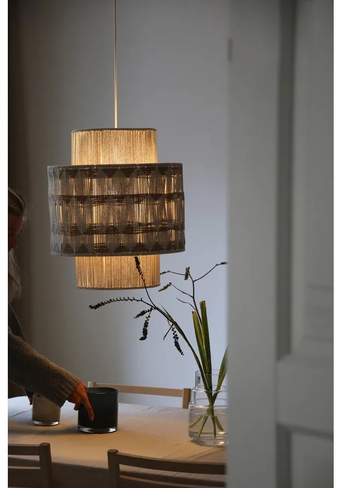 Lustră în culoare naturală cu abajur textil/cu abajur din iută ø 45 cm Ano – Markslöjd