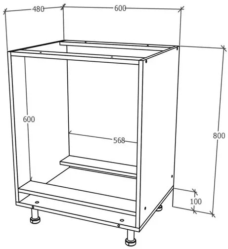 Corp Cuptor Karo, Stejar Sonoma Inchis/Alb, 60 x 50 x 80 cm