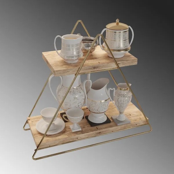 Organizator cu rafturi 35x40 cm auriu