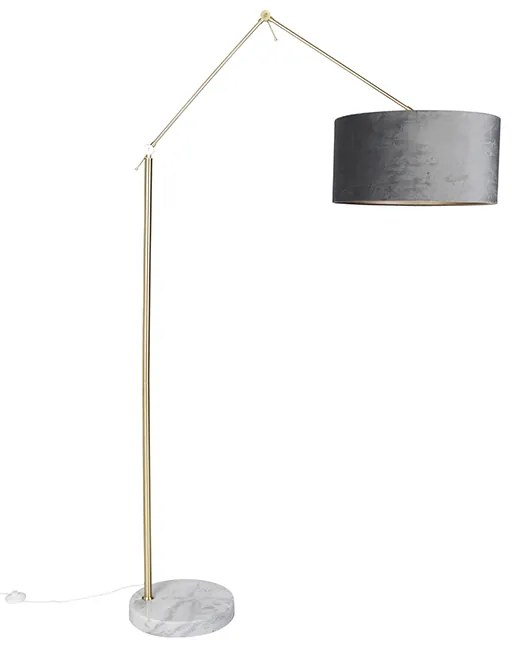 Lampă de podea modernă cu abajur din catifea aurie gri 50 cm - Editor