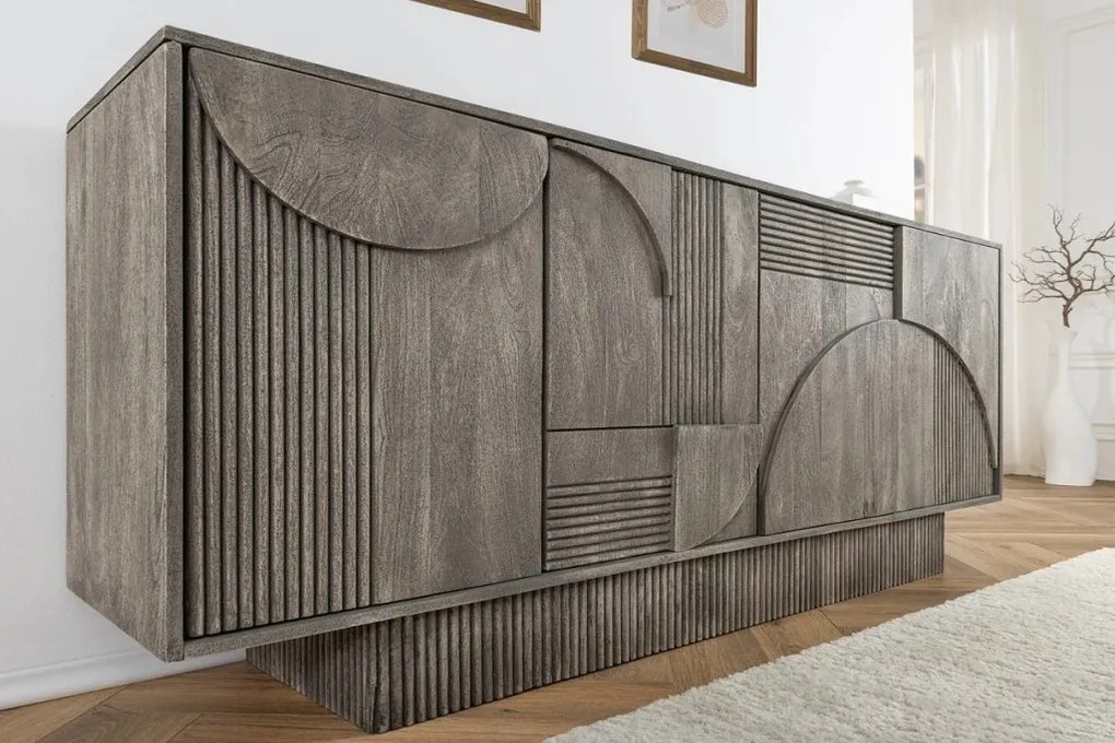 Comoda cu model optic 3D, Lemn, ART DECO 170cm