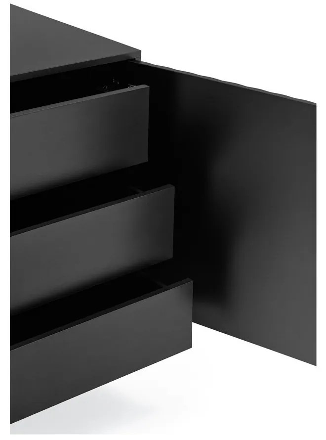 Comodă neagră joasă 211x80 cm Sierra – Teulat