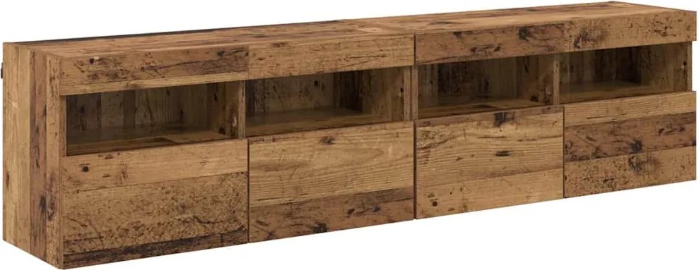 vidaXL Dulapuri pentru TV Pe perete 2 pcs Lemn Vechi 80 x 30 x 40 cm