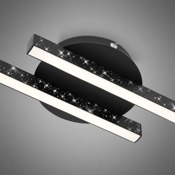Lustră LED aplicată REY 2xLED/6W/230V negru Briloner 3517-025