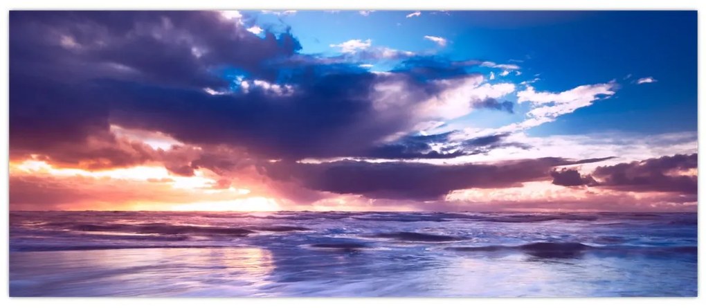 Tablou - Apus de soare la mare (120x50 cm)