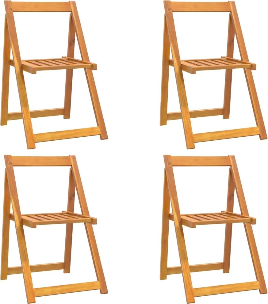vidaXL Scaune de grădină pliabile, 4 buc., lemn masiv acacia