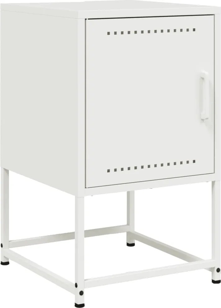 vidaXL Noptieră, alb, 36x39x60,5 cm, oțel