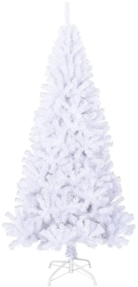 Pom de Craciun artificial cu ramuri groase, alb, 240 cm, PVC 1, Alb, 240 cm