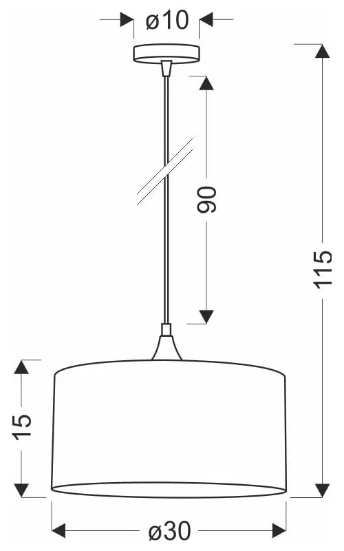 Lustră în culoarea petrolului cu abajur textil ø 30 cm Maloto – Candellux Lighting