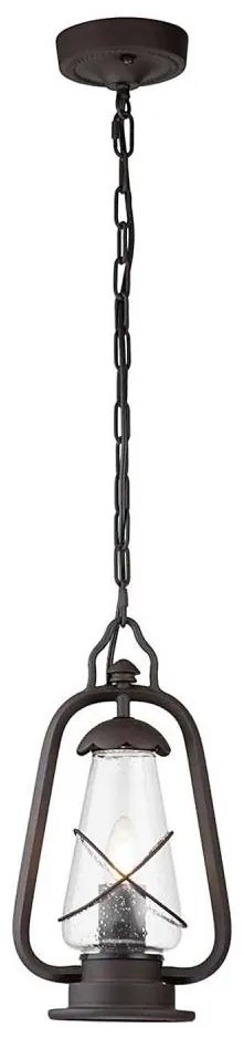 Elstead MINERS-CHN - lustră de exterior pe lanț, 1xE27/60W/230V, IP44, bronz