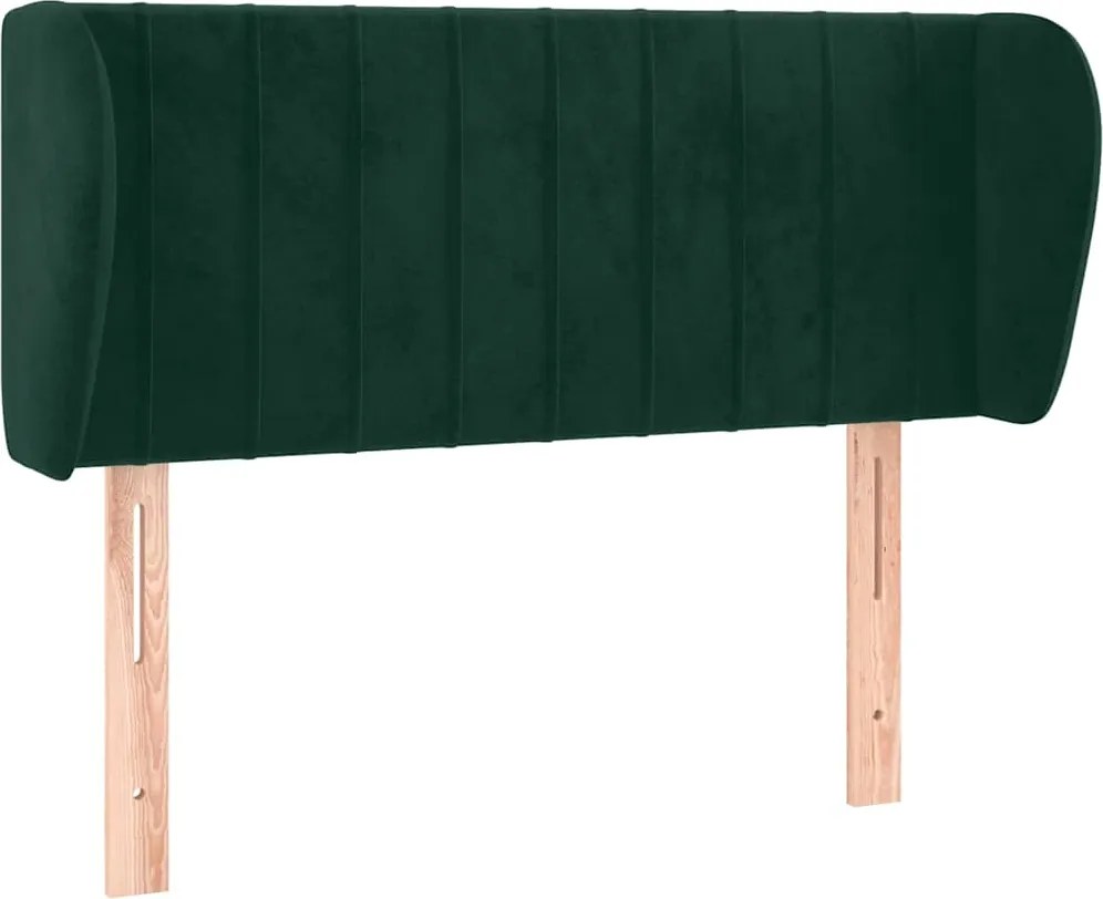 vidaXL Tăblie de pat cu aripioare verde închis 93x23x78/88 cm catifea