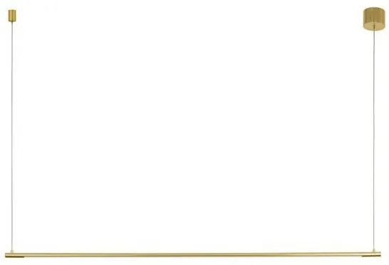 Lustra LED suspendata design liniar ELETTRA auriu, L-120cm