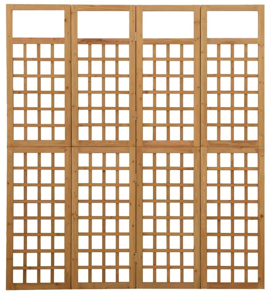 316479 vidaXL Separator cameră cu 4 panouri, 161x180 cm, nuiele lemn brad