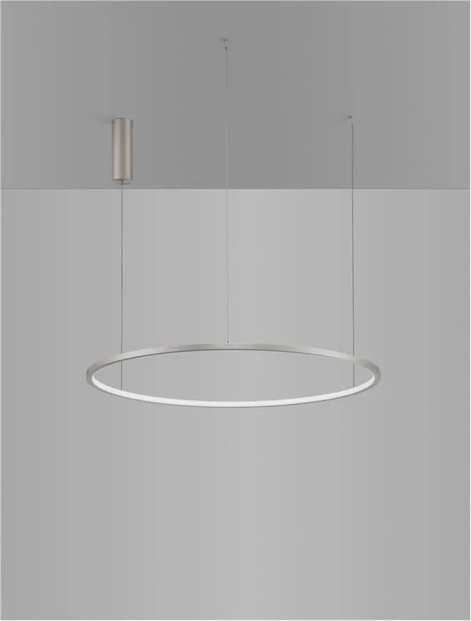 Lustra LED suspendata design modern circular TARQUIN D-80cm argintie