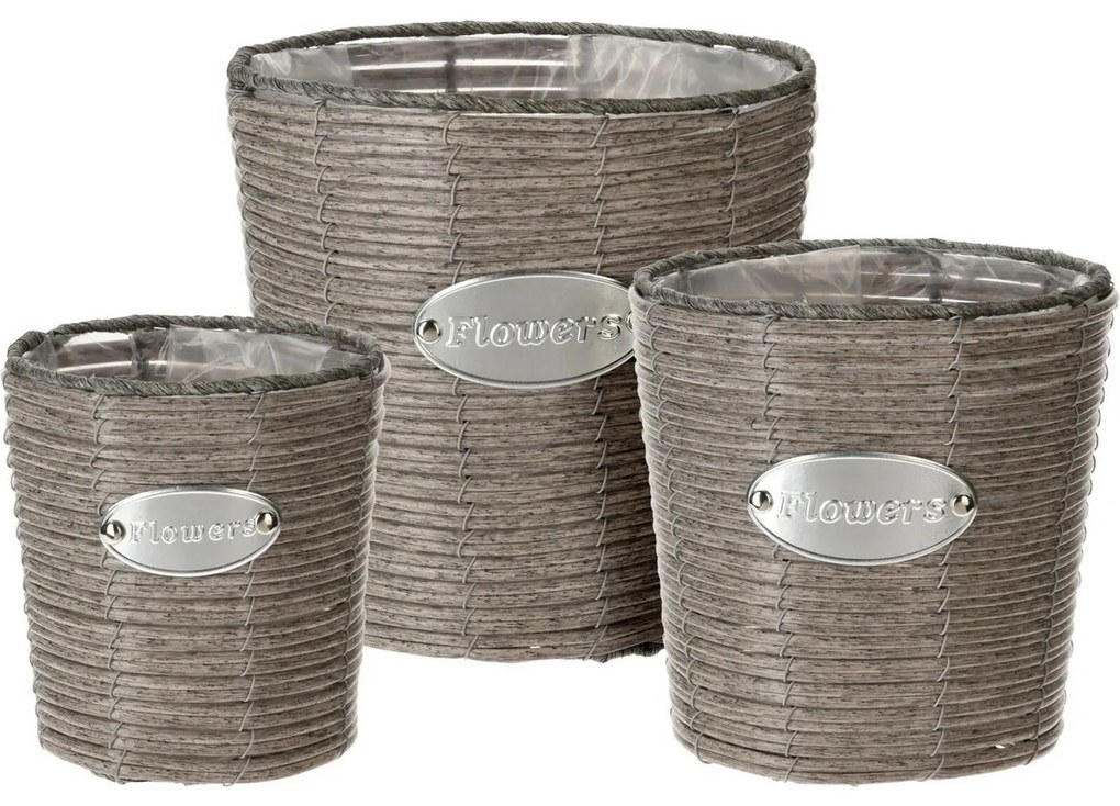 Set recipiente conice de ghivece Flowerstaupe, 3 buc.