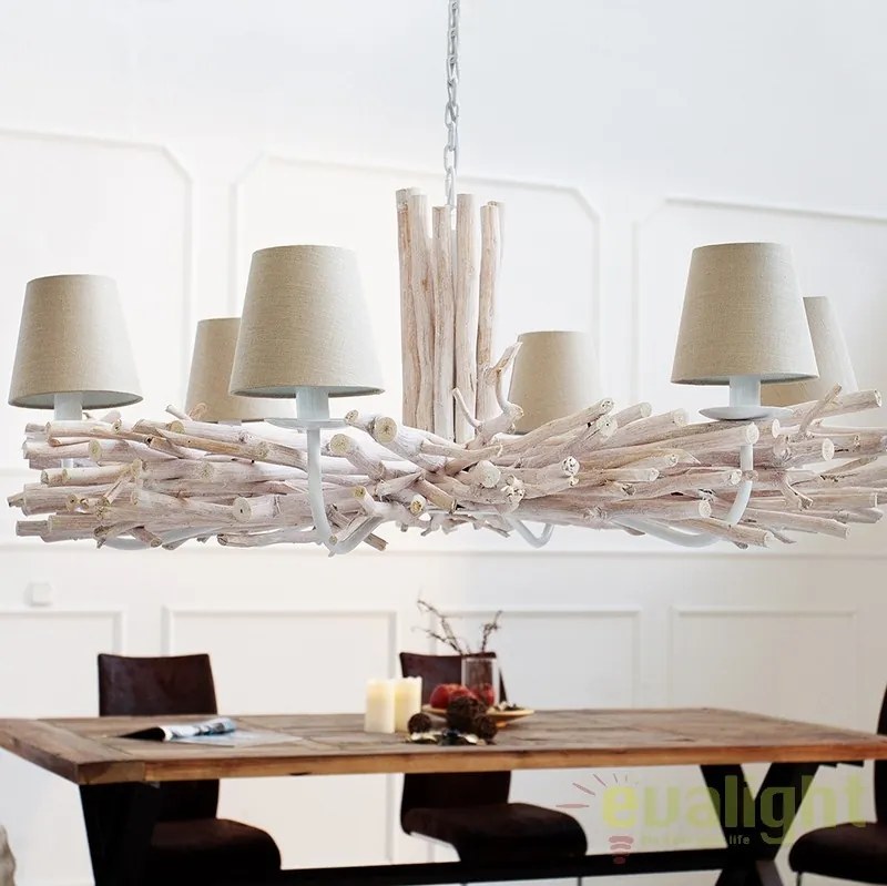 Candelabru natural si modern din ramuri cu 5 brate, Euphoria A-35954 VC