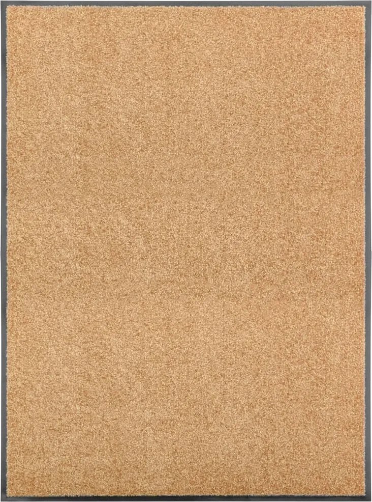 vidaXL Covoraș de ușă lavabil crem 90x120 cm