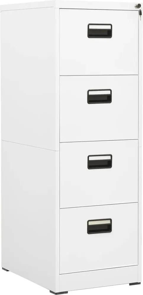 vidaXL Fișet, alb, 46 x 62 x 133 cm, oțel