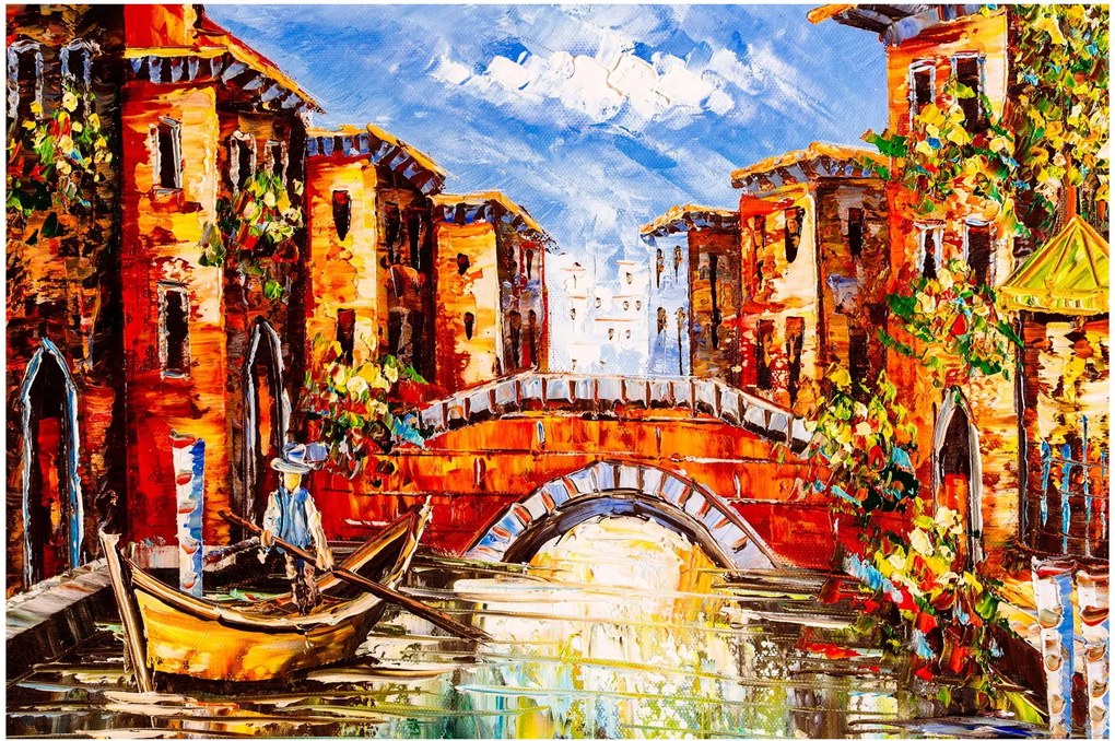 Tablou - Pictură în ulei a orașului III. (90x60 cm)