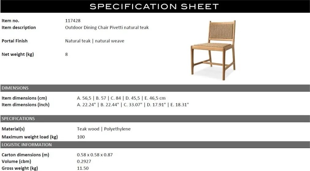 Scaun pentru exterior, design LUX, Pivetti