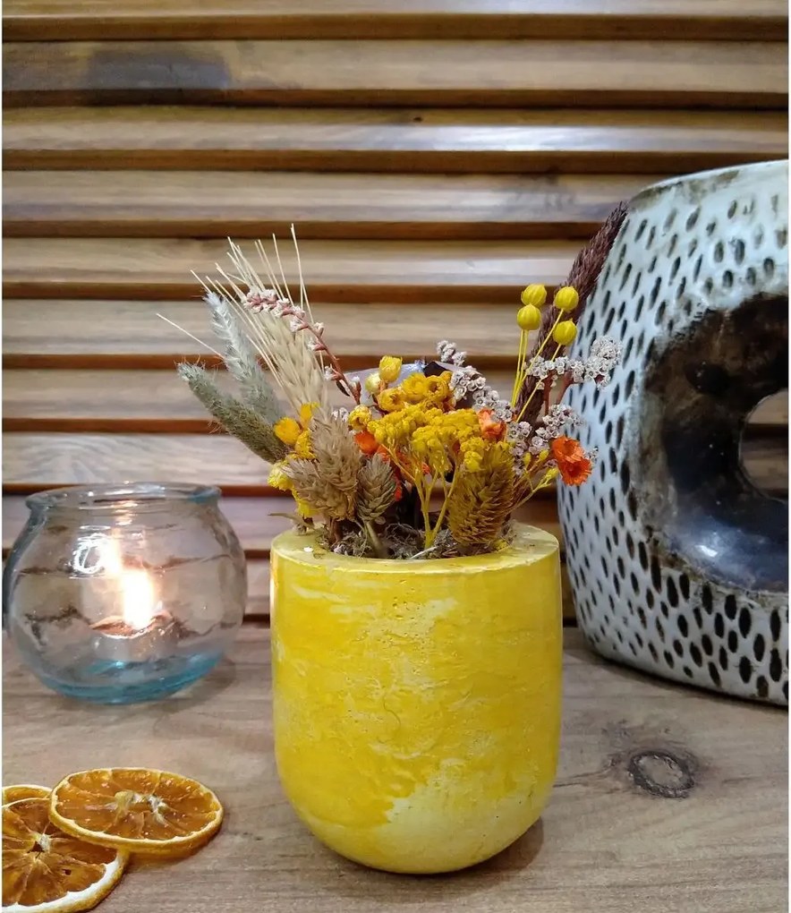 Ghiveci decorativ cu flori artificiale, homs seria A620,17x5.5x9 cm,30358