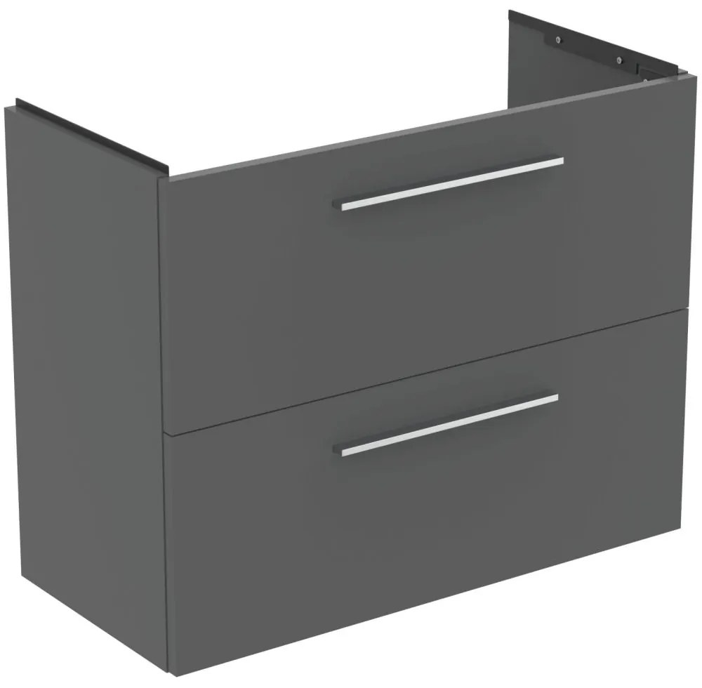 Dulap baza lavoar, 80x38x63 cm, 2 sertare, cuart gri mat Gri mat