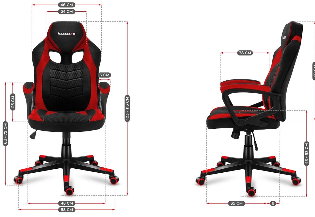 Fotoliu gaming Fusion 2.5 (negru + roșu). 1087465