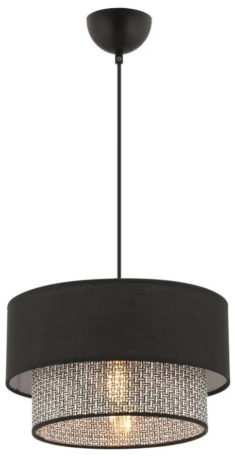 Lustră cu cablu ECHO 1xE27/60W/230V negru/gri