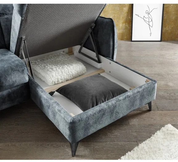 Coltar ext. Togo, Stanga - Dreapta, Smoke Blue, 2600 x 820 х 1760 mm.
