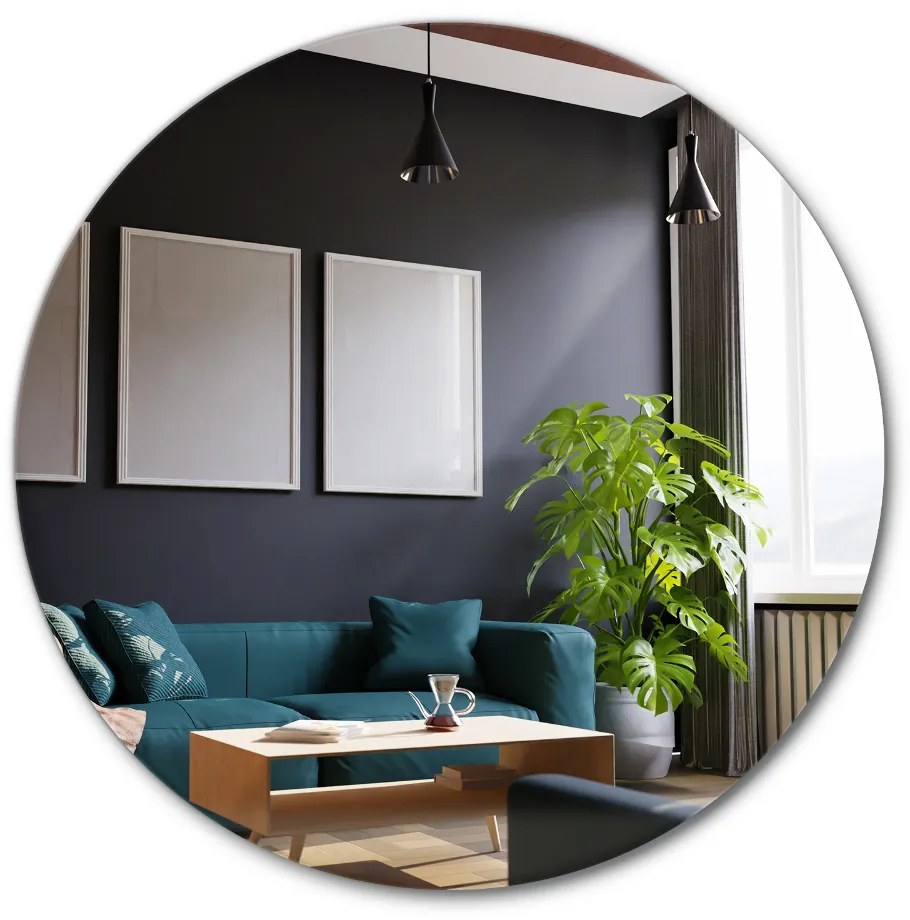 Oglinda decorativa rotunda pe perete fără cadru fi 50 cm