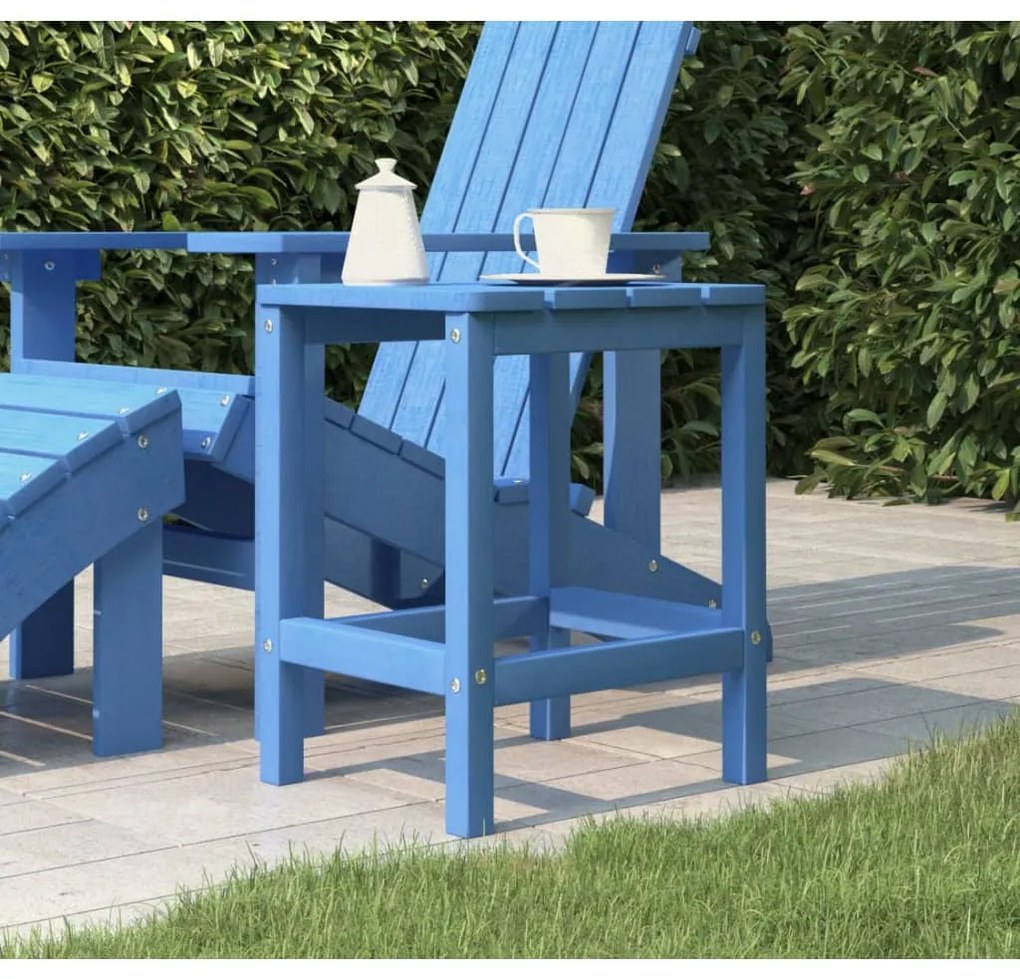 vidaXL Masă Adirondack de grădină ,albastru aqua, 38x38x46 cm, HDPE