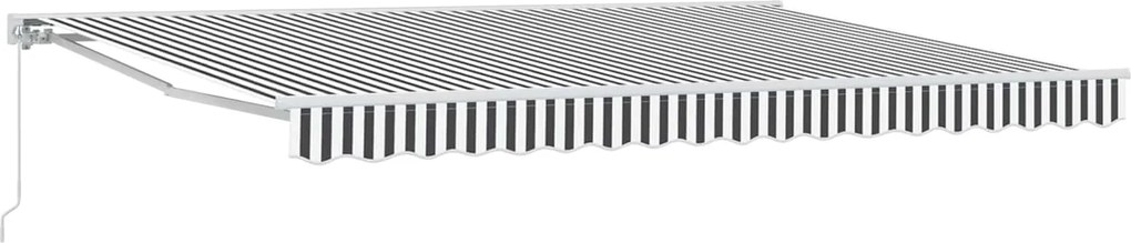 vidaXL Copertină retractabilă manuală Antracit și Alb 4,5 × 3,5 m