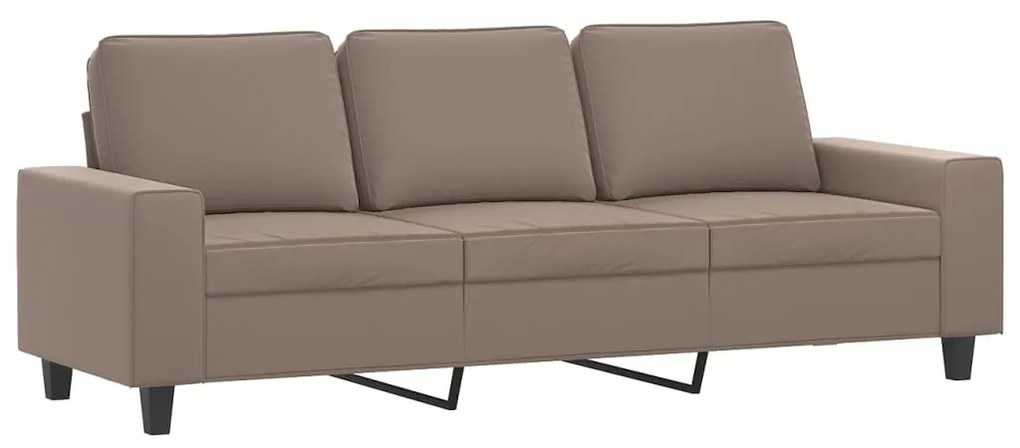 348987 vidaXL Canapea cu 3 locuri, gri taupe, 180 cm, țesătură microfibră
