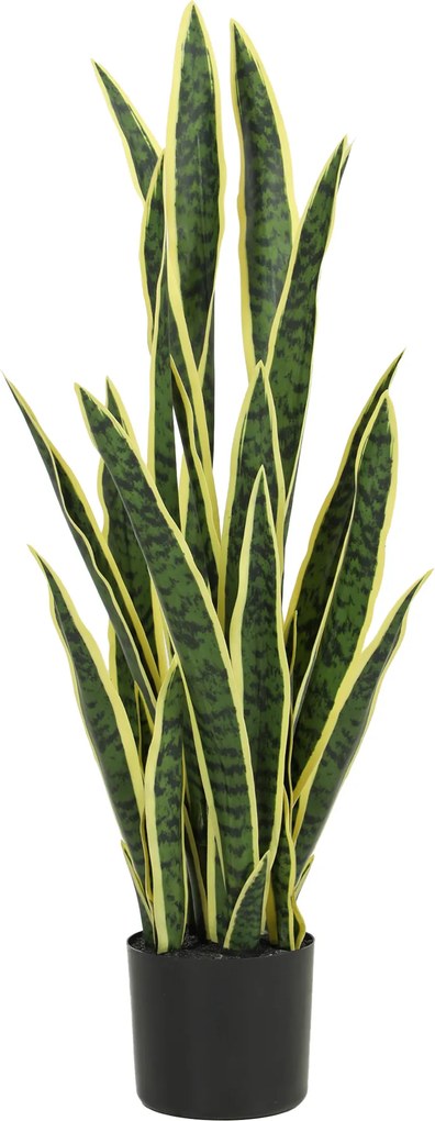 Outsunny Sansevieria Artificială în Ghiveci, Plantă Falsă pentru Interior și Exterior cu 21 de Frunze Modelabile, Ø20x90 cm | Aosom Romania