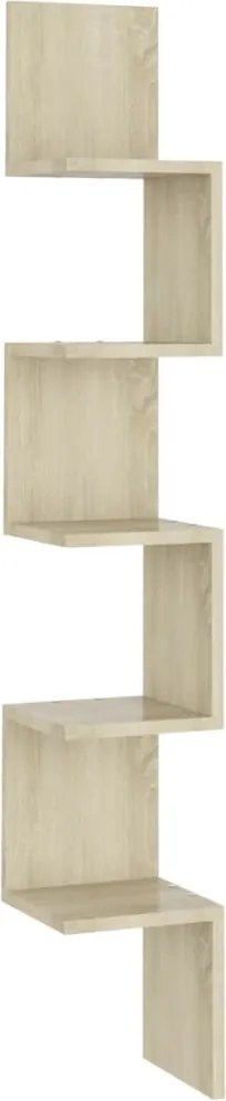 vidaXL Raft de perete pentru colț, stejar sonoma, 20x20x127,5 cm, PAL