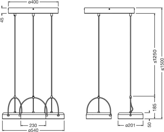 Osram - Lampă suspendată pe cablu LED DECOR PUCK 3xLED/12W/230V CRI 90 negru