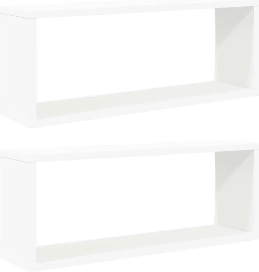 vidaXL Rafturi de perete cub 2 bucăți alb 60x15x23 cm lemn prelucrat