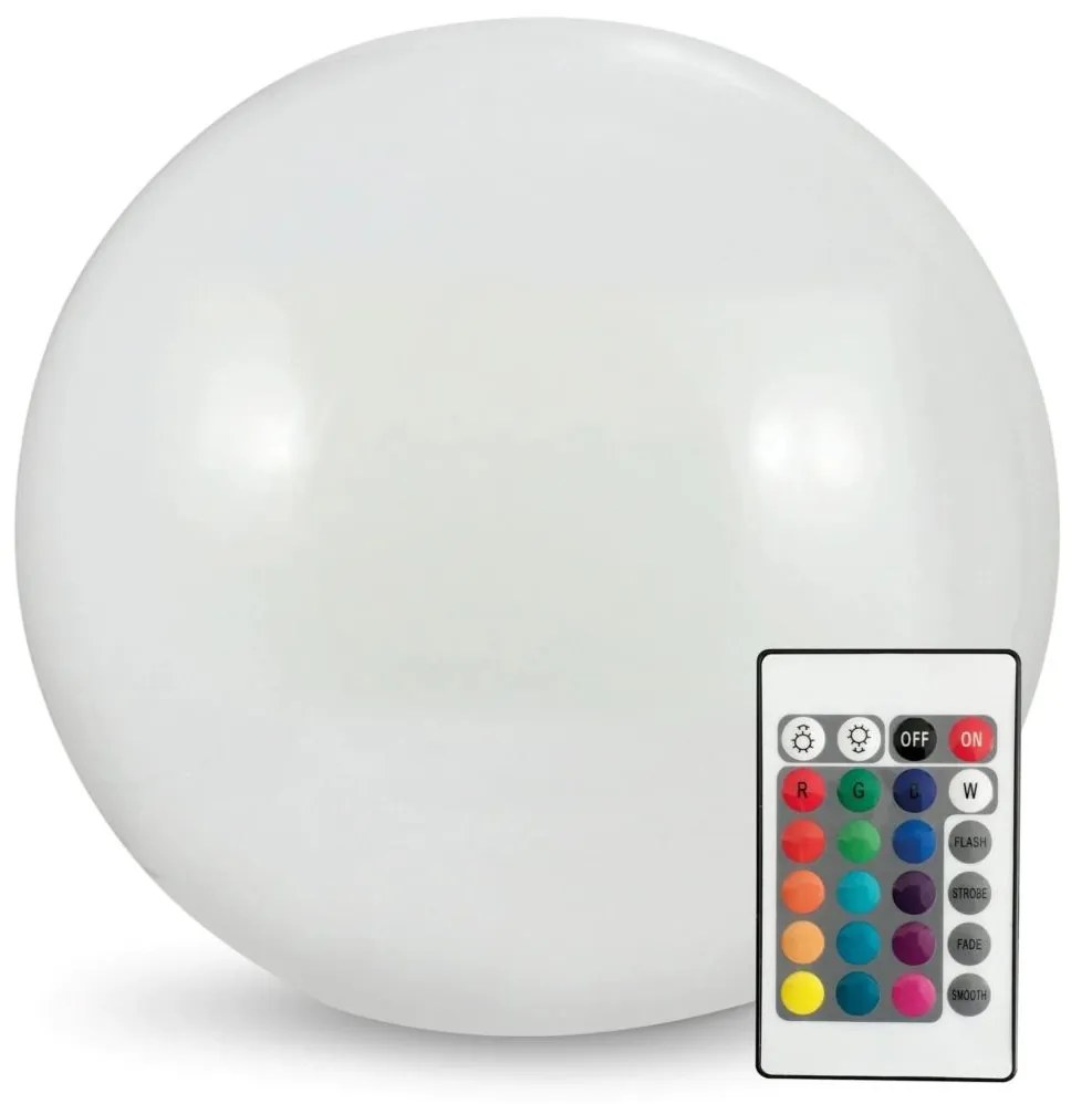 Lampă LED RGBW solară BALL LED/3,7V 1500 mAh d. 50 cm IP65 + telecomandă