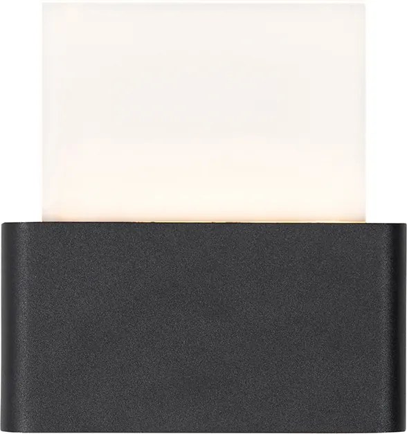 Aplică de perete pentru exterior neagră cu LED inclusă cu numere de casă IP54 - Kandi