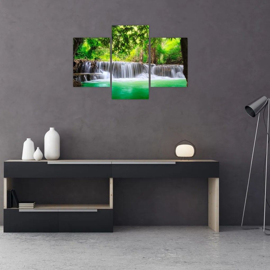 Tablou - cascada din Kanchanaburi, Thailanda (90x60 cm)