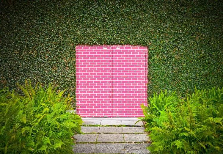 Pink Brick Door Fototapet, (368 x 254 cm)