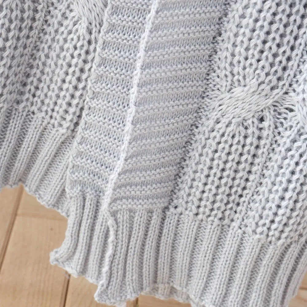 Pătură gri tricotată 130x170 cm Chunky Marl Knit – Catherine Lansfield