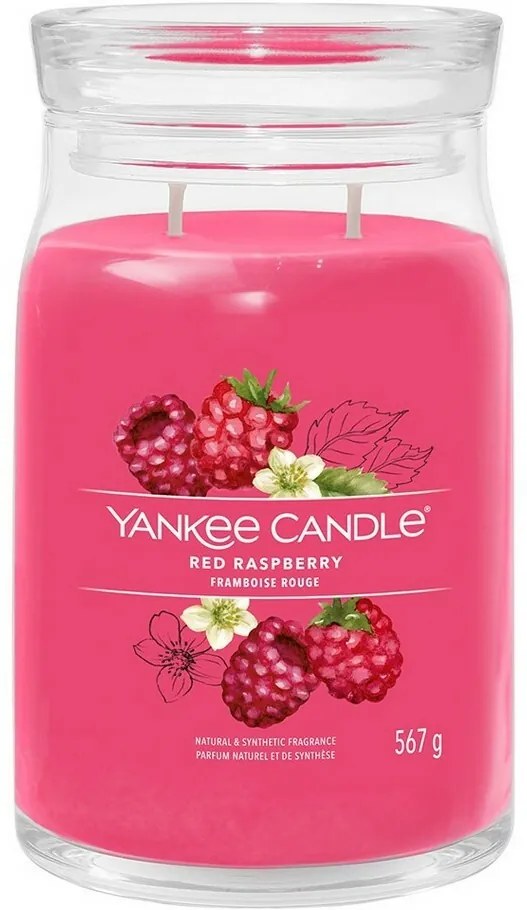 Lumânare parfumată mare Yankee Candle SignatureRed Raspberry, 567 g, L